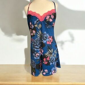 Floral Lace Trim Slip Dress